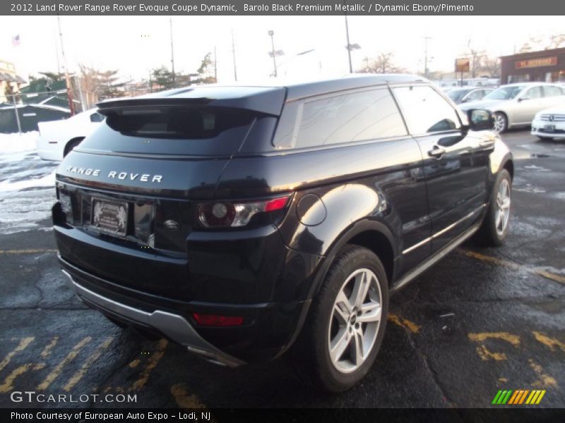 Barolo Black Premium Metallic / Dynamic Ebony/Pimento 2012 Land Rover Range Rover Evoque Coupe Dynamic