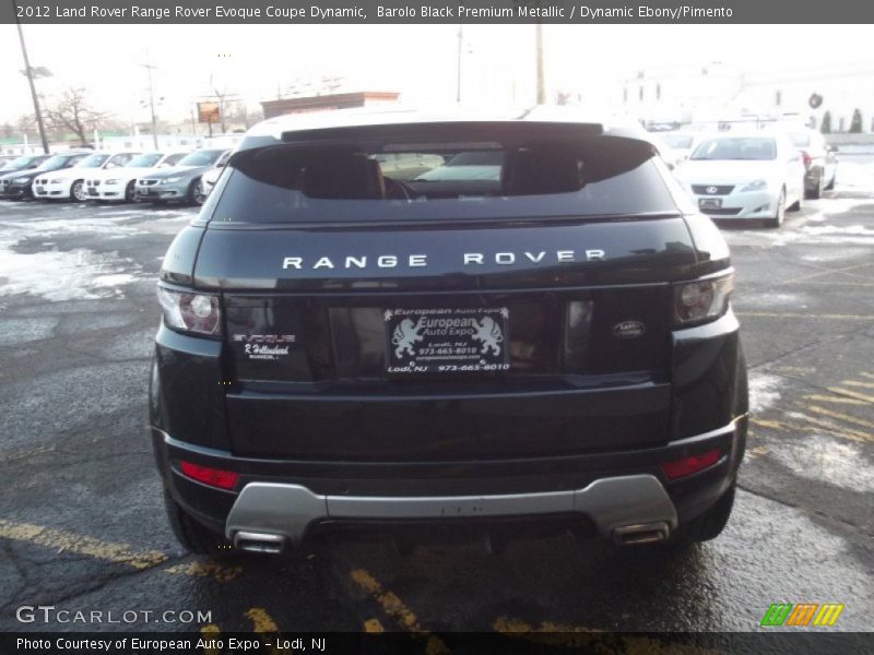 Barolo Black Premium Metallic / Dynamic Ebony/Pimento 2012 Land Rover Range Rover Evoque Coupe Dynamic