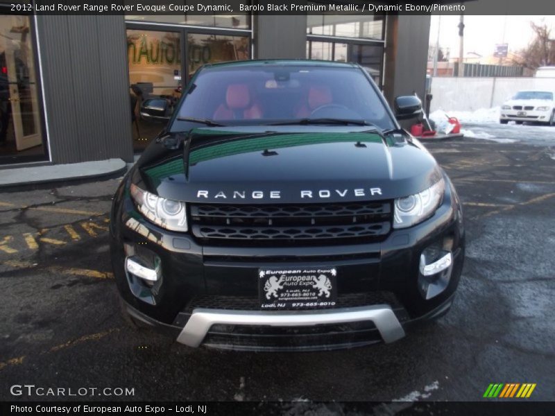 Barolo Black Premium Metallic / Dynamic Ebony/Pimento 2012 Land Rover Range Rover Evoque Coupe Dynamic