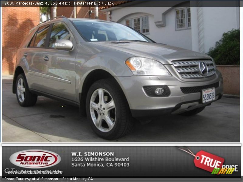 Pewter Metallic / Black 2006 Mercedes-Benz ML 350 4Matic