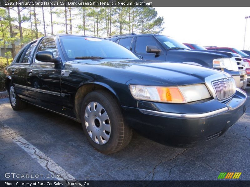 Dark Green Satin Metallic / Medium Parchment 1999 Mercury Grand Marquis GS