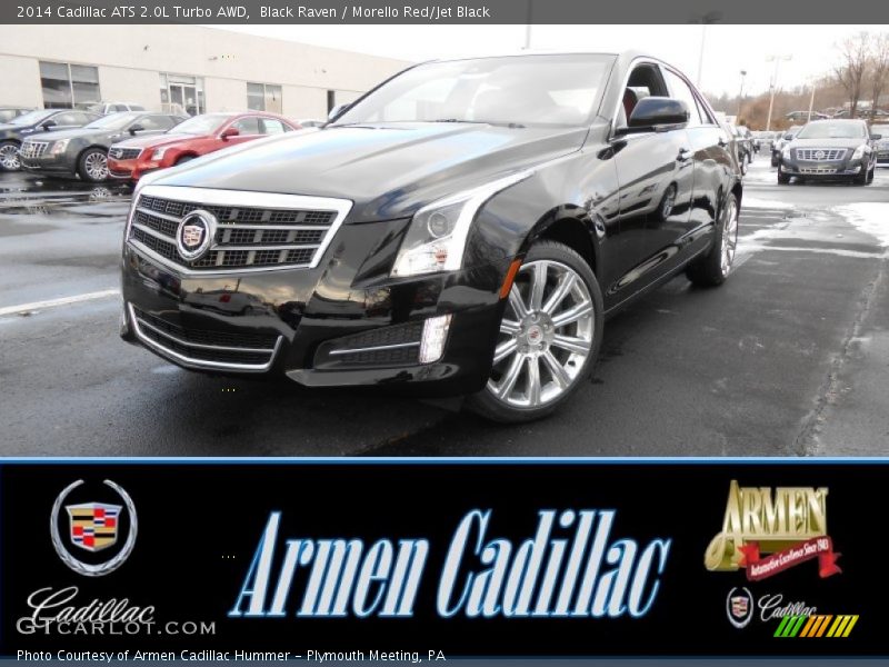 Black Raven / Morello Red/Jet Black 2014 Cadillac ATS 2.0L Turbo AWD