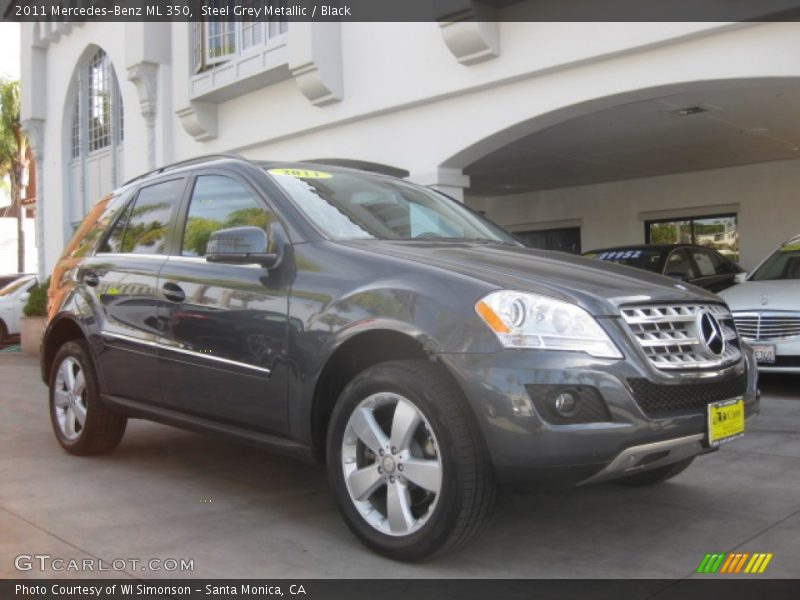 Steel Grey Metallic / Black 2011 Mercedes-Benz ML 350