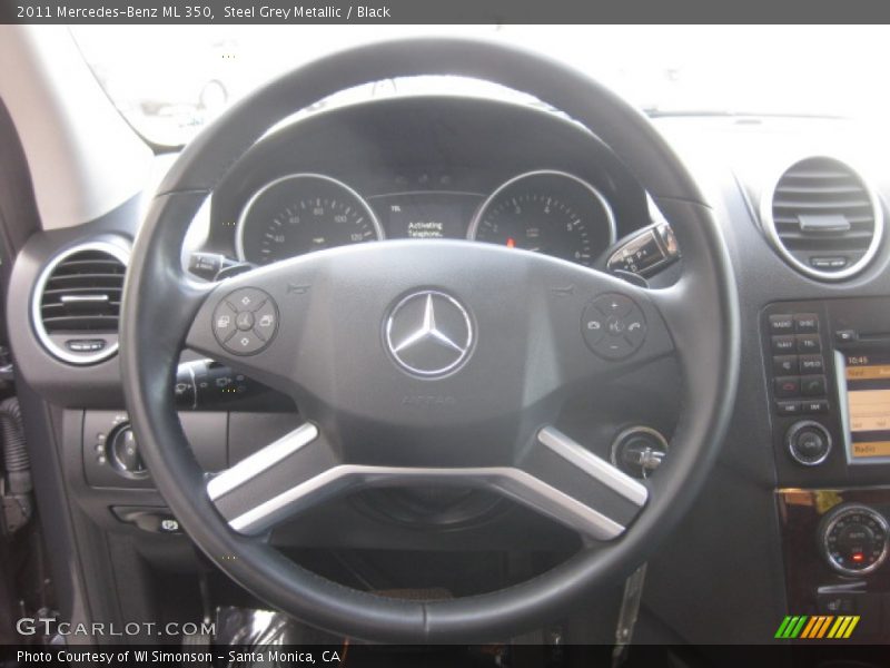 Steel Grey Metallic / Black 2011 Mercedes-Benz ML 350