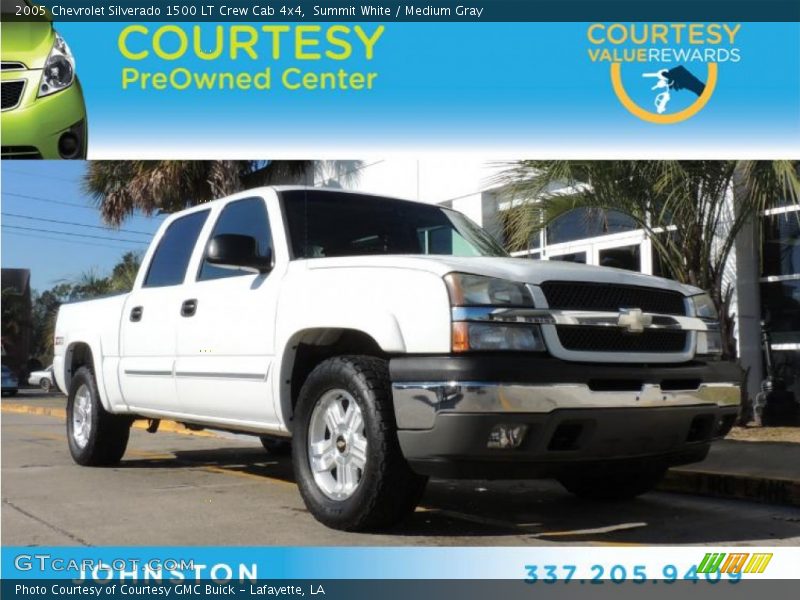 Summit White / Medium Gray 2005 Chevrolet Silverado 1500 LT Crew Cab 4x4