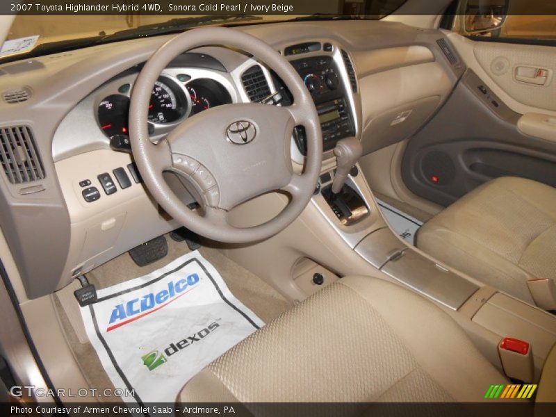 Sonora Gold Pearl / Ivory Beige 2007 Toyota Highlander Hybrid 4WD