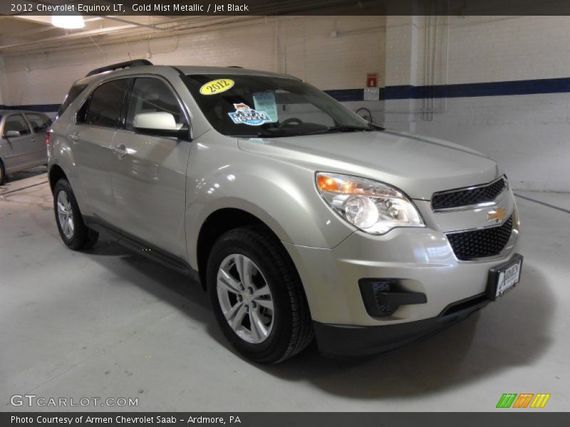 Gold Mist Metallic / Jet Black 2012 Chevrolet Equinox LT