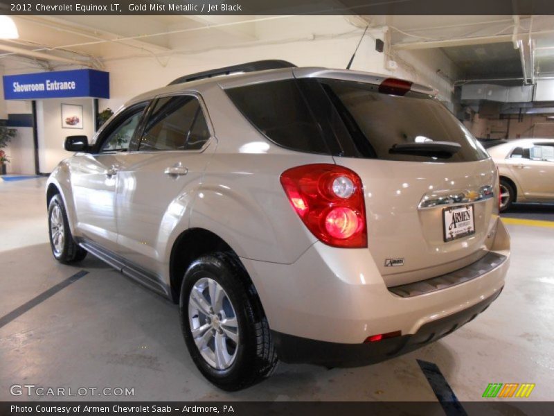 Gold Mist Metallic / Jet Black 2012 Chevrolet Equinox LT