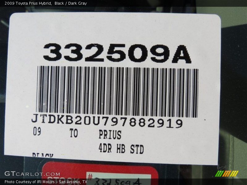 Black / Dark Gray 2009 Toyota Prius Hybrid