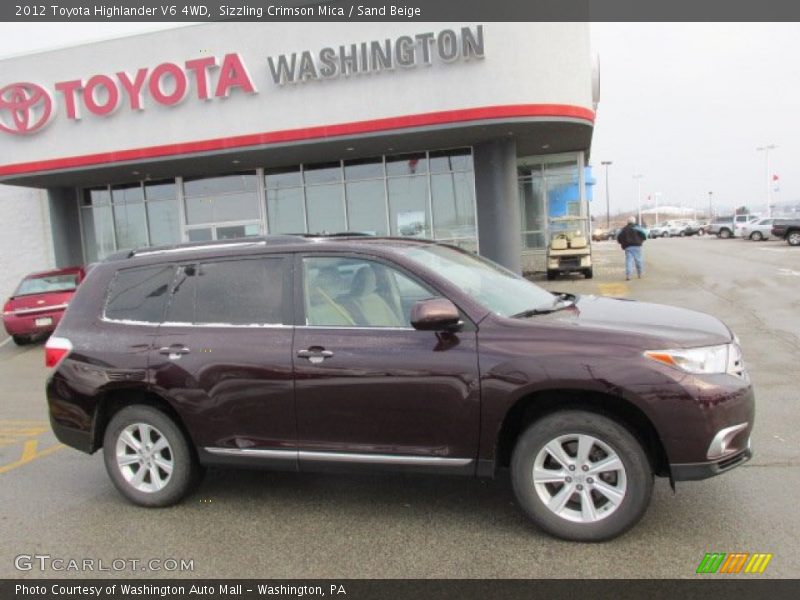 Sizzling Crimson Mica / Sand Beige 2012 Toyota Highlander V6 4WD