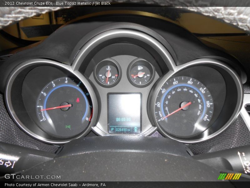 Blue Topaz Metallic / Jet Black 2012 Chevrolet Cruze Eco