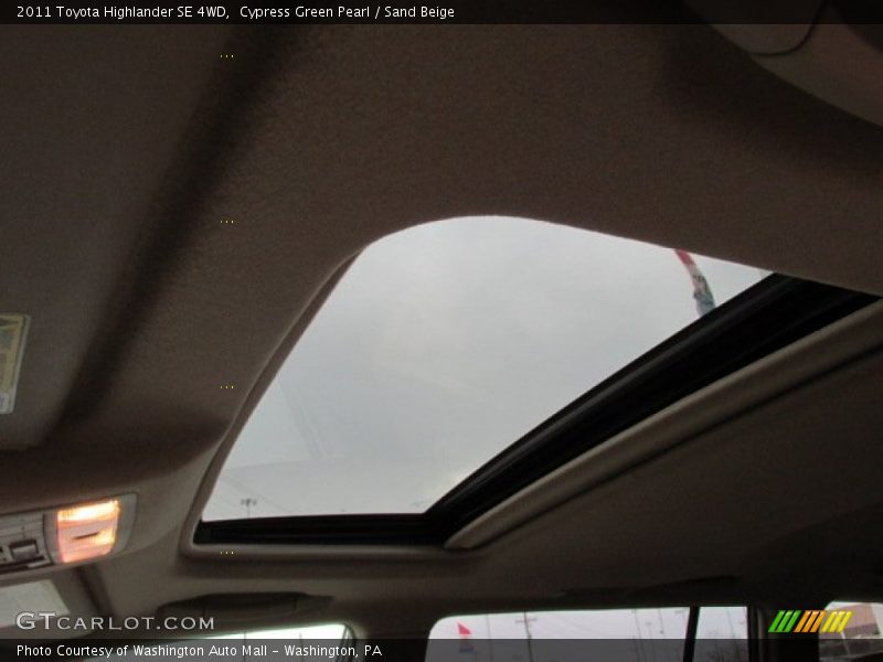 Cypress Green Pearl / Sand Beige 2011 Toyota Highlander SE 4WD