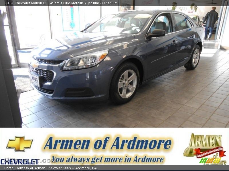 Atlantis Blue Metallic / Jet Black/Titanium 2014 Chevrolet Malibu LS
