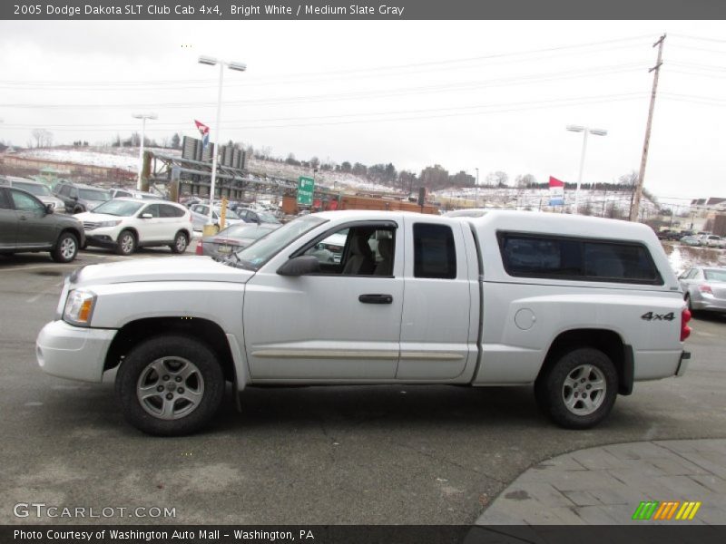 Bright White / Medium Slate Gray 2005 Dodge Dakota SLT Club Cab 4x4