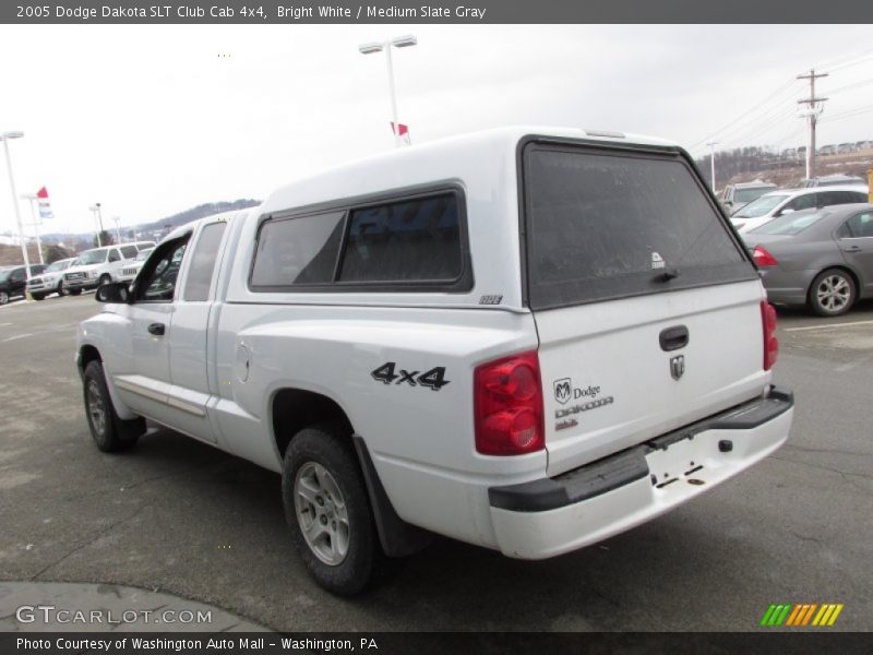 Bright White / Medium Slate Gray 2005 Dodge Dakota SLT Club Cab 4x4