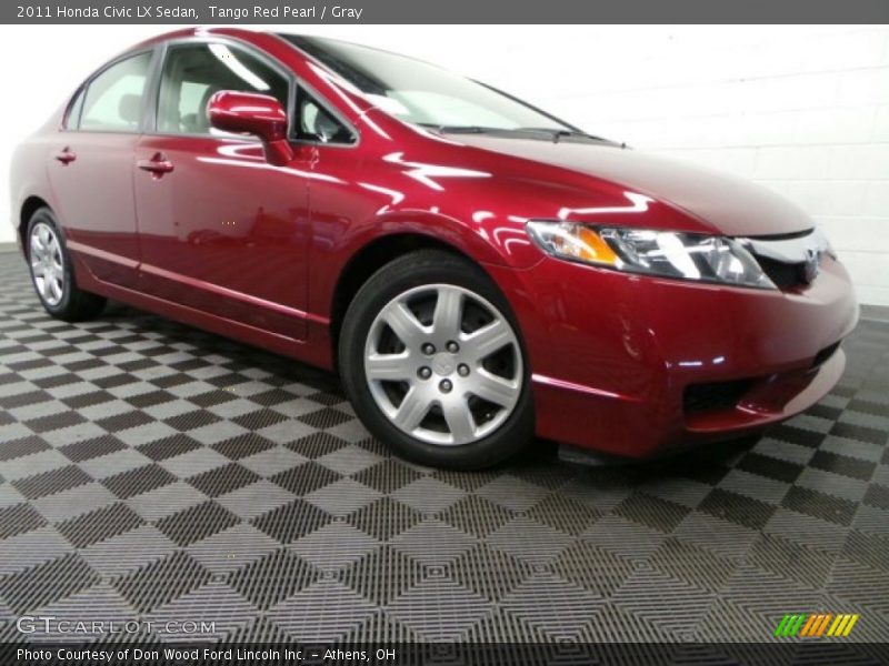 Tango Red Pearl / Gray 2011 Honda Civic LX Sedan