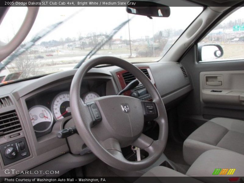 Bright White / Medium Slate Gray 2005 Dodge Dakota SLT Club Cab 4x4