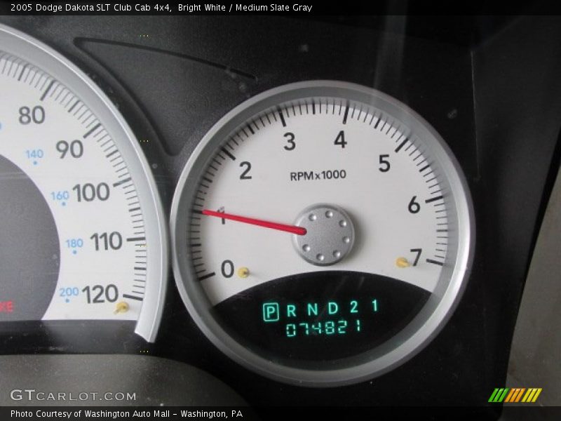 Bright White / Medium Slate Gray 2005 Dodge Dakota SLT Club Cab 4x4