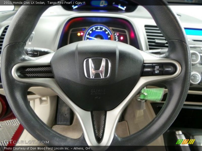 Tango Red Pearl / Gray 2011 Honda Civic LX Sedan