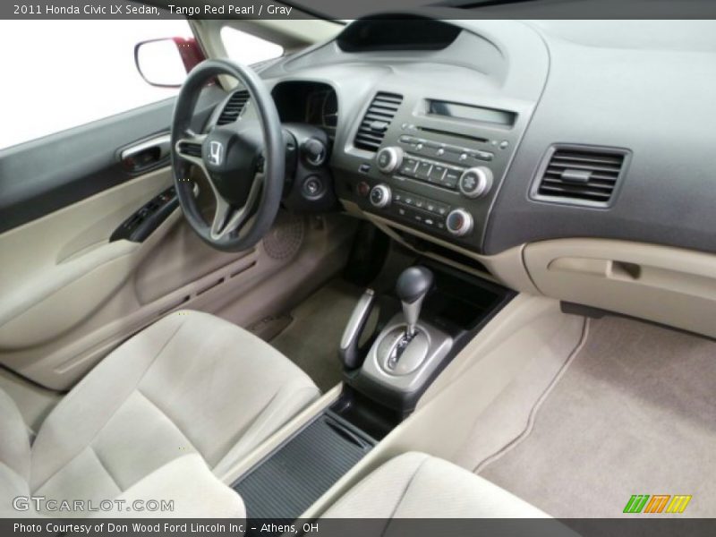 Tango Red Pearl / Gray 2011 Honda Civic LX Sedan
