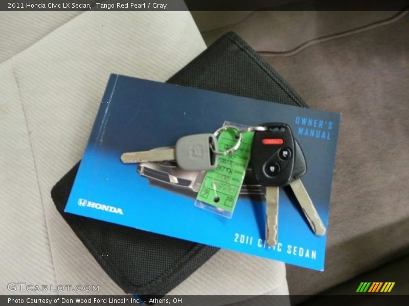 Tango Red Pearl / Gray 2011 Honda Civic LX Sedan