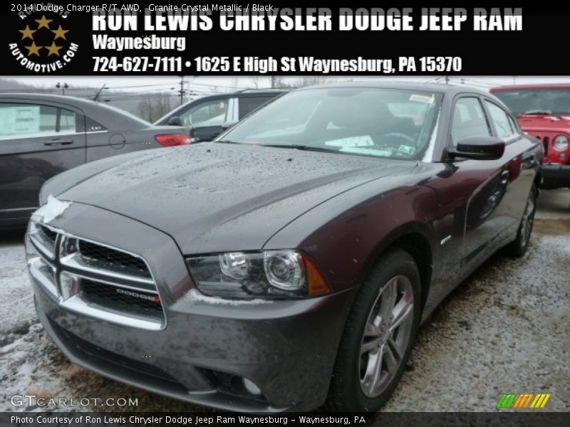 Granite Crystal Metallic / Black 2014 Dodge Charger R/T AWD