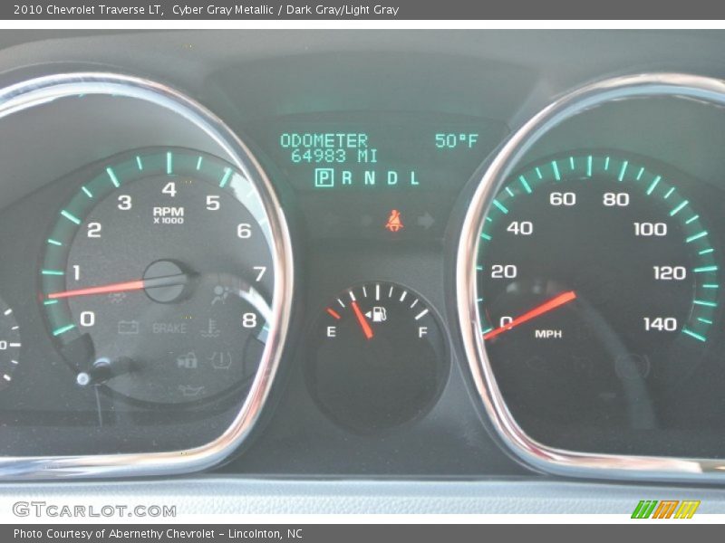 Cyber Gray Metallic / Dark Gray/Light Gray 2010 Chevrolet Traverse LT
