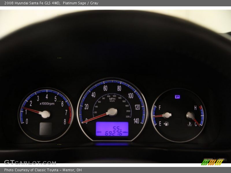 Platinum Sage / Gray 2008 Hyundai Santa Fe GLS 4WD