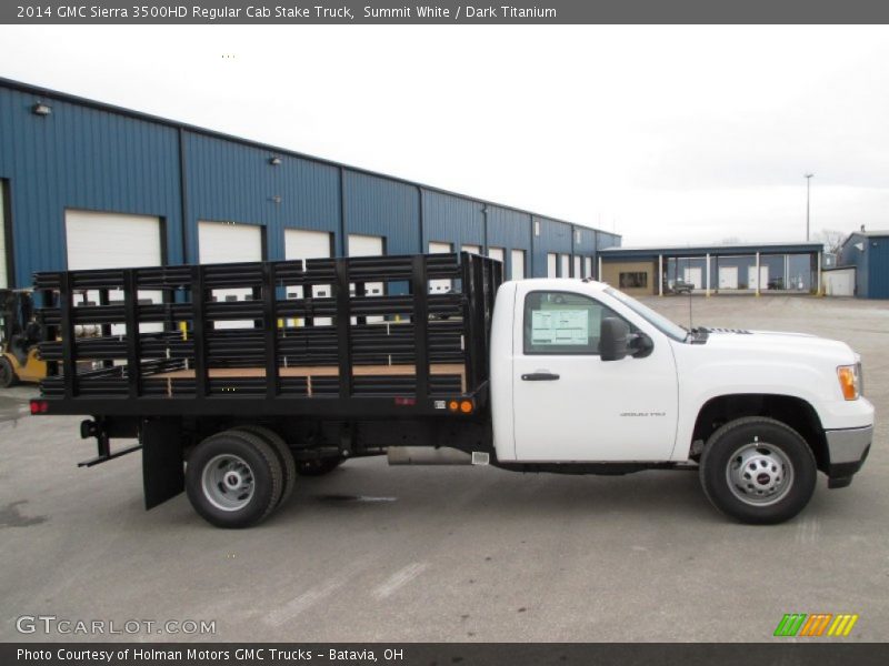 Summit White / Dark Titanium 2014 GMC Sierra 3500HD Regular Cab Stake Truck