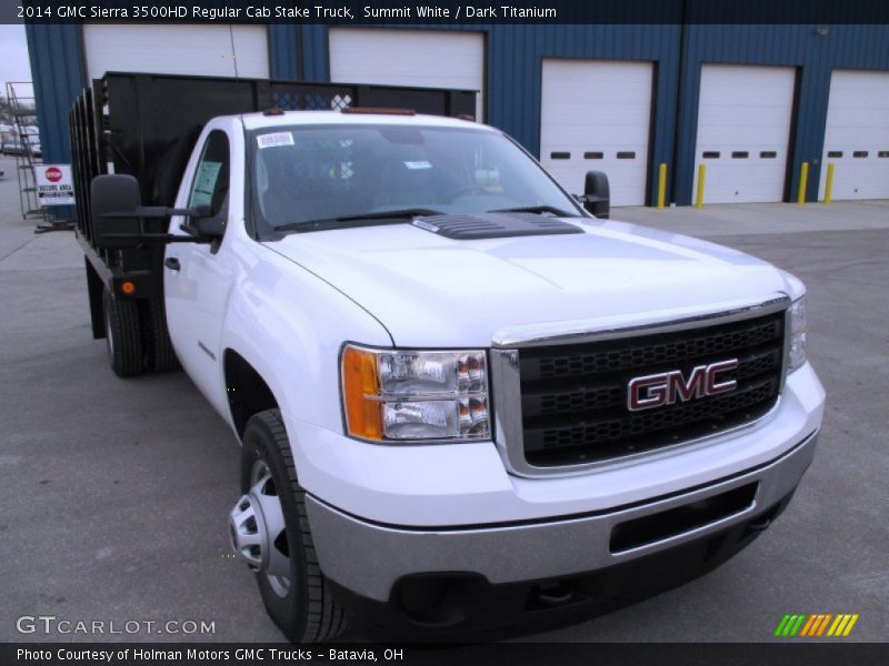 Summit White / Dark Titanium 2014 GMC Sierra 3500HD Regular Cab Stake Truck