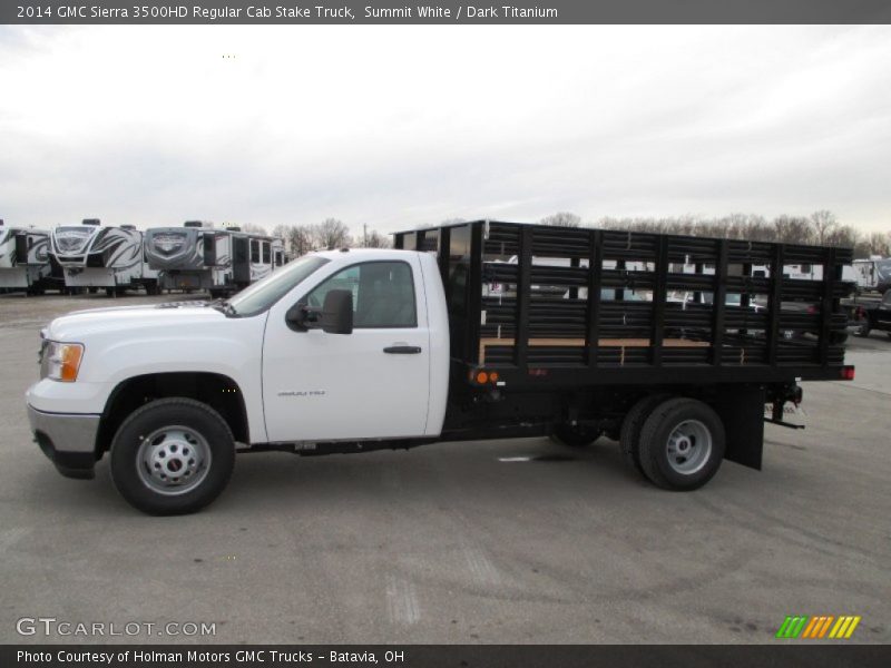 Summit White / Dark Titanium 2014 GMC Sierra 3500HD Regular Cab Stake Truck