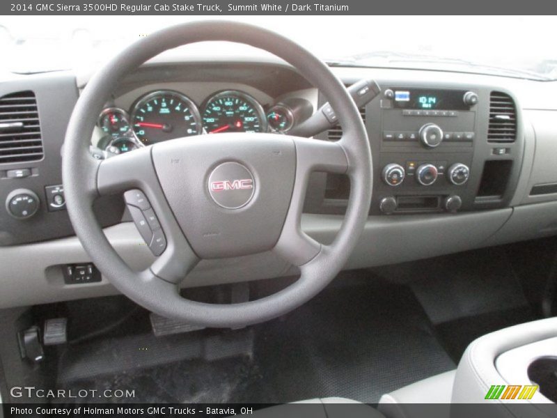 Summit White / Dark Titanium 2014 GMC Sierra 3500HD Regular Cab Stake Truck