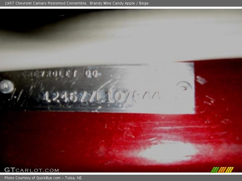 Brandy Wine Candy Apple / Beige 1967 Chevrolet Camaro Restomod Convertible