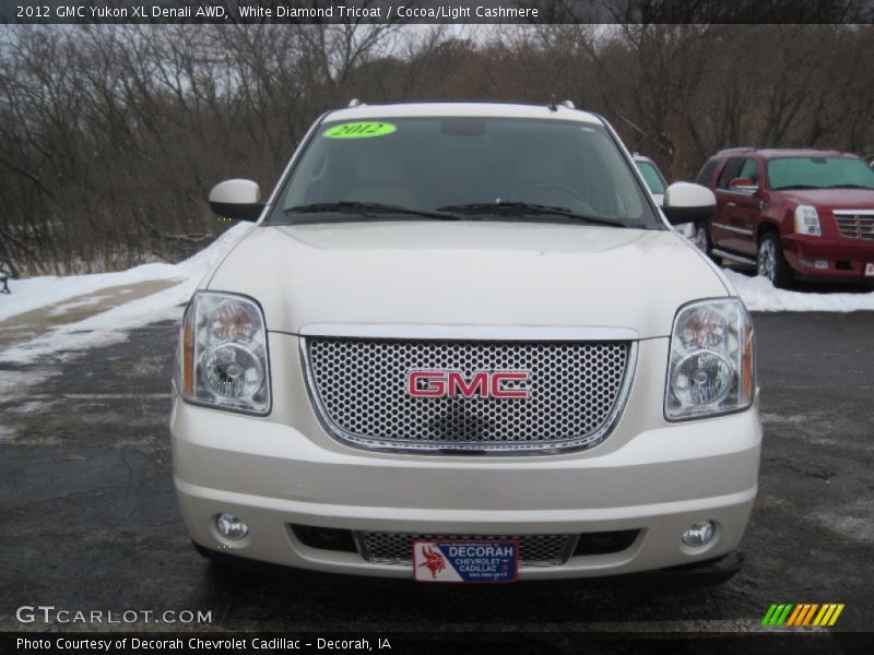 White Diamond Tricoat / Cocoa/Light Cashmere 2012 GMC Yukon XL Denali AWD
