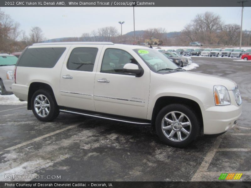 White Diamond Tricoat / Cocoa/Light Cashmere 2012 GMC Yukon XL Denali AWD