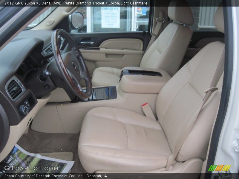 White Diamond Tricoat / Cocoa/Light Cashmere 2012 GMC Yukon XL Denali AWD