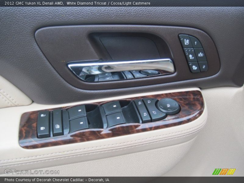 White Diamond Tricoat / Cocoa/Light Cashmere 2012 GMC Yukon XL Denali AWD