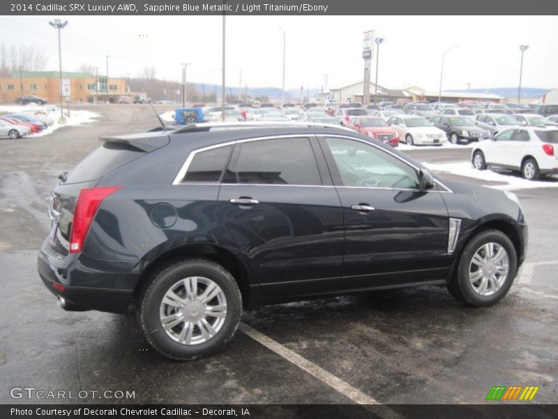 Sapphire Blue Metallic / Light Titanium/Ebony 2014 Cadillac SRX Luxury AWD