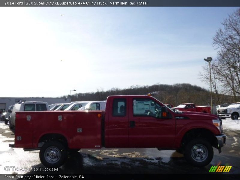 Vermillion Red / Steel 2014 Ford F350 Super Duty XL SuperCab 4x4 Utility Truck