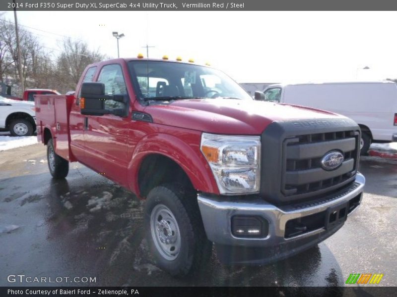 Vermillion Red / Steel 2014 Ford F350 Super Duty XL SuperCab 4x4 Utility Truck