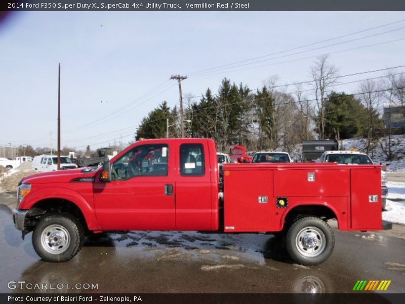 Vermillion Red / Steel 2014 Ford F350 Super Duty XL SuperCab 4x4 Utility Truck