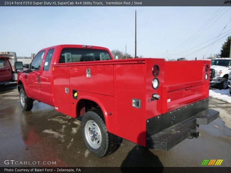 Vermillion Red / Steel 2014 Ford F350 Super Duty XL SuperCab 4x4 Utility Truck