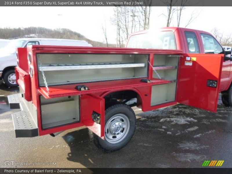 Vermillion Red / Steel 2014 Ford F350 Super Duty XL SuperCab 4x4 Utility Truck