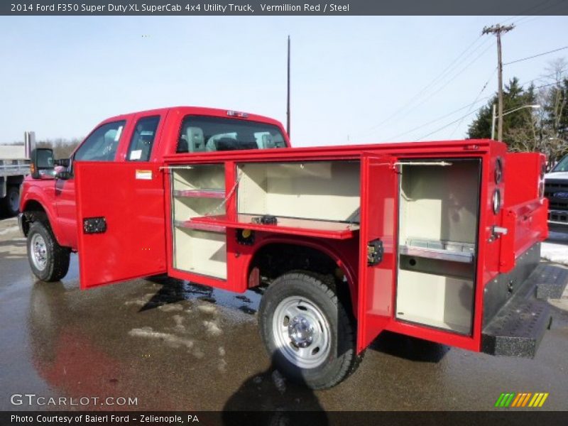 Vermillion Red / Steel 2014 Ford F350 Super Duty XL SuperCab 4x4 Utility Truck