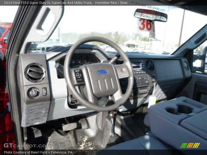 Vermillion Red / Steel 2014 Ford F350 Super Duty XL SuperCab 4x4 Utility Truck