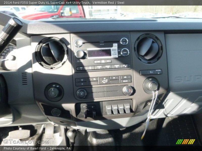 Vermillion Red / Steel 2014 Ford F350 Super Duty XL SuperCab 4x4 Utility Truck