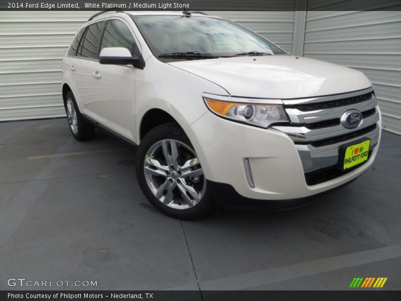 White Platinum / Medium Light Stone 2014 Ford Edge Limited