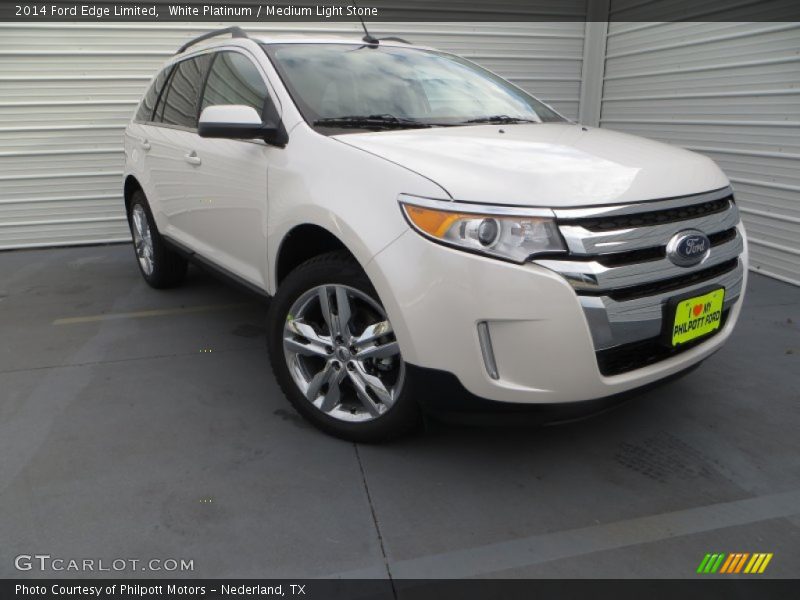 White Platinum / Medium Light Stone 2014 Ford Edge Limited