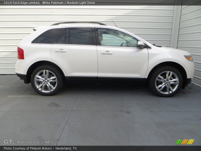 White Platinum / Medium Light Stone 2014 Ford Edge Limited