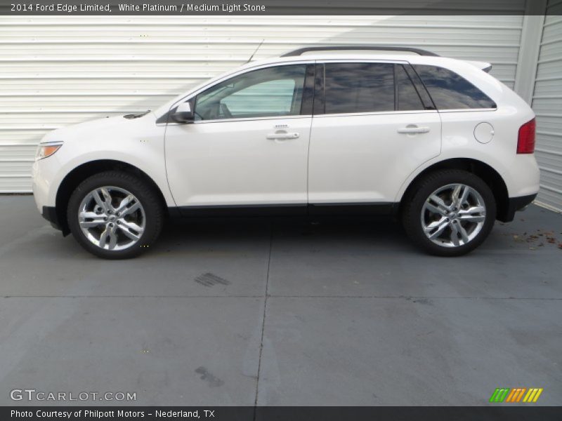 White Platinum / Medium Light Stone 2014 Ford Edge Limited